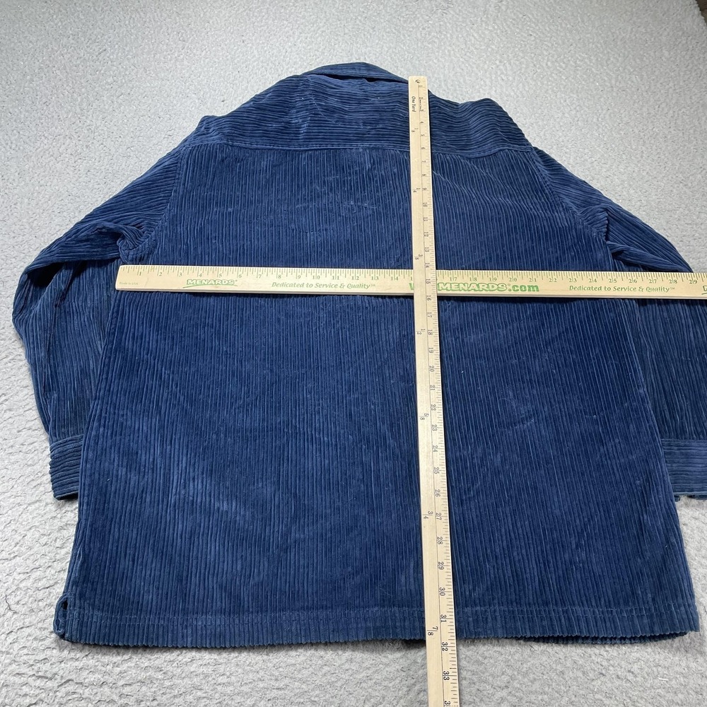 NorthCrest Jacket Mens Large Blue Corduroy Full Zip Shirt Military Workwear VTG - Picture 5 of 8